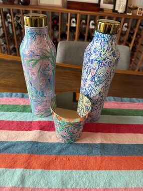 2 Lilly Pulitzer Stainless Insulated Bottles and a Deliciously Fragrant Candle